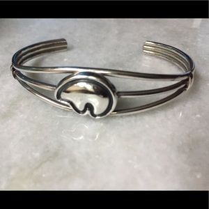 Sterling Silver Bear Cuff Bracelet